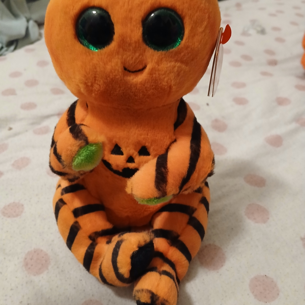 Ty Beanie Bellies Plush with Orange and Black Stripes